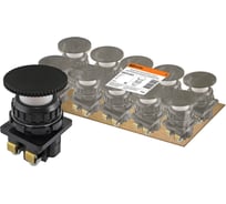 Выключатель TDM ELECTRIC кнопочный КЕ 021-У2-исп.3 гриб без фиксации черный 2р 10A 660B IP40 SQ0753-0021