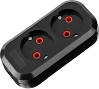 Розеточная колодка TDM ELECTRIC 2 гнезда 2П б/з 10А 250В черная серии Народная SQ1806-0422