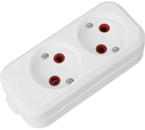 Розеточная колодка TDM ELECTRIC 2 гнезда 2П б/з 10А 250В белая серии Народная SQ1806-0413 1
