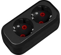 Розеточная колодка TDM ELECTRIC 2 гнезда 2П+З 16А 250В черная серии Народная SQ1806-0423