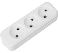Розеточная колодка TDM ELECTRIC 3 гнезда 2П б/з 10А 250В белая серии Народная SQ1806-0416