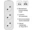 Розеточная колодка TDM ELECTRIC 3 гнезда 2П б/з 10А 250В белая серии Народная SQ1806-0416 3