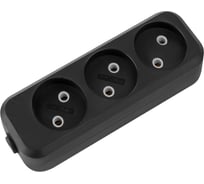 Розеточная колодка TDM ELECTRIC 3 гнезда 2П б/з 10А 250В черная серии Народная SQ1806-0425