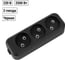Розеточная колодка TDM ELECTRIC 3 гнезда 2П б/з 10А 250В черная серии Народная SQ1806-0425 2