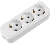Розеточная колодка TDM ELECTRIC 3 гнезда 2П+3 16А 250В белая серии Народная SQ1806-0417