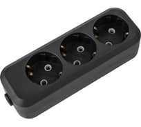 Розеточная колодка TDM ELECTRIC 3 гнезда 2П+3 16А 250В черная серии Народная SQ1806-0426