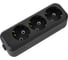 Розеточная колодка TDM ELECTRIC 3 гнезда 2П+3 16А 250В черная серии Народная SQ1806-0426 1