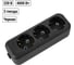 Розеточная колодка TDM ELECTRIC 3 гнезда 2П+3 16А 250В черная серии Народная SQ1806-0426 2