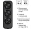 Розеточная колодка TDM ELECTRIC 3 гнезда 2П+3 16А 250В черная серии Народная SQ1806-0426 3