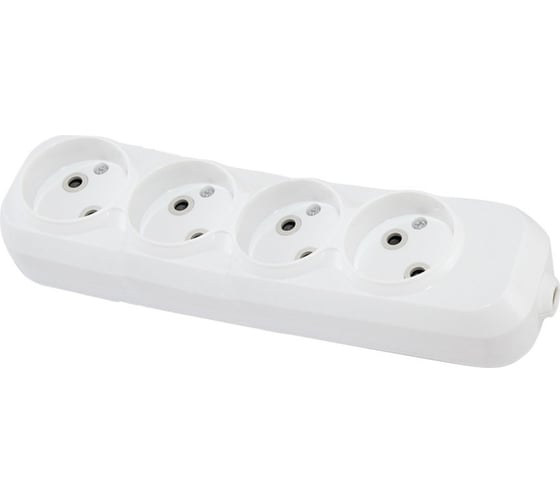 Розеточная колодка TDM ELECTRIC 4 гнезда 2П б/з 10А 250В белая серии Народная SQ1806-0419