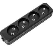 Розеточная колодка TDM ELECTRIC 4 гнезда 2П б/з 10А 250В черная серии Народная SQ1806-0428