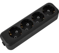 Розеточная колодка TDM ELECTRIC 4 гнезда 2П+3 16А 250В черная серии Народная SQ1806-0429