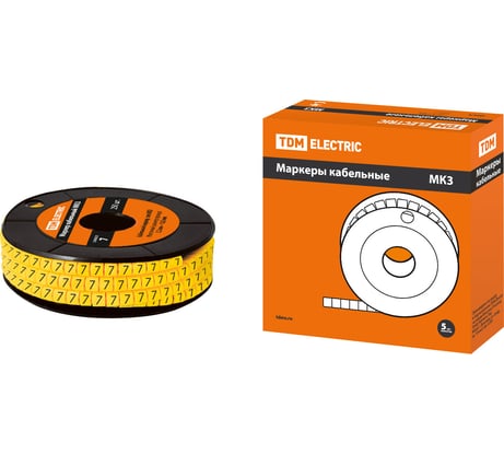Кабельный маркер TDM ELECTRIC 6мм символ 7 350 шт SQ0511-0057