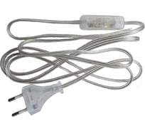 Сетевой шнур NE-AD 2A 250V, 2м с вилкой и выключателем, Белый, 1/250, A2300-2200