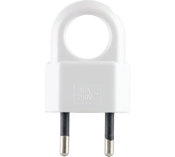 Вилка STEKKER PPG10-45-200 без заземления, ABS пластик 250В, 10A, IP20, белая, 50796