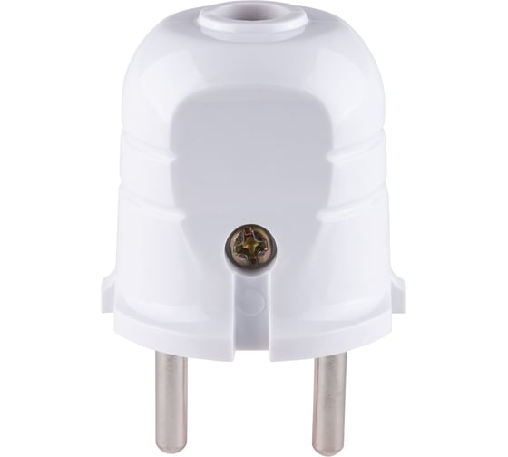 Вилка без заземления TDM ELECTRIC белая с красной вставкой, 10А, 250В SQ1806-0209