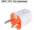 Вилка без заземления TDM ELECTRIC белая с красной вставкой, 10А, 250В SQ1806-0209 3