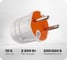 Вилка без заземления TDM ELECTRIC белая с красной вставкой, 10А, 250В SQ1806-0209 1