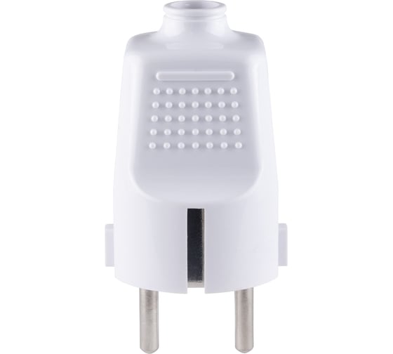 Прямая вилка TDM ELECTRIC с заземлением, белая, c перфорацией, 10А, 250В SQ1806-0197