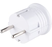 Вилка с заземлением TDM ELECTRIC круглая, белая, 10А, 250В SQ1806-0199