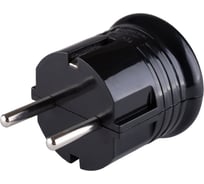 Вилка с заземлением TDM ELECTRIC круглая, черная, 10А, 250В SQ1806-0200