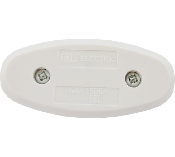 Выключатель на шнур TDM ELECTRIC 6А, 250В, белый с красной кнопкой SQ1806-0221