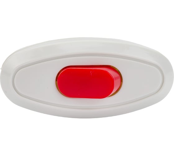 Выключатель на шнур TDM ELECTRIC 6А, 250В, белый с красной кнопкой SQ1806-0221