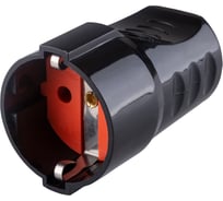 Розетка штепсельная рифленая с заземлением 16А 250B чёрная TDM ELECTRIC SQ1806-0212