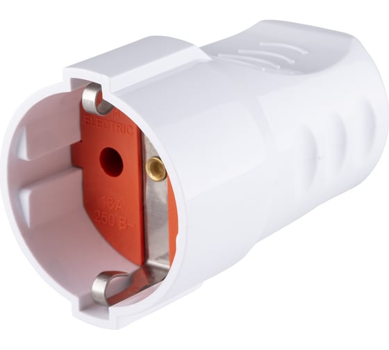 Кабельная розетка TDM ELECTRIC рифленая, 2П+З, 16А, 250B, белая SQ1806-0211