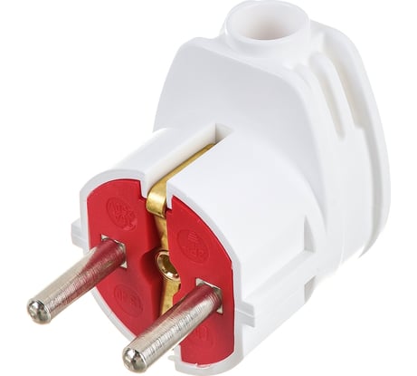 Угловая вилка AY-KA 16А 250В с заземлением, белый 7711200