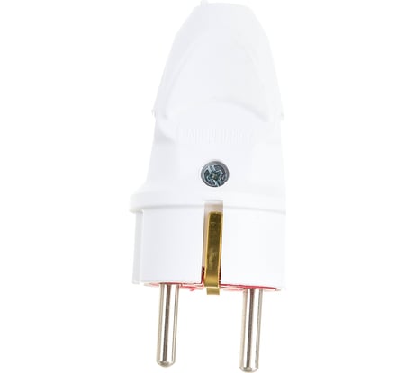 Прямая вилка AY-KA 16А 250В с заземлением, белый 7713500