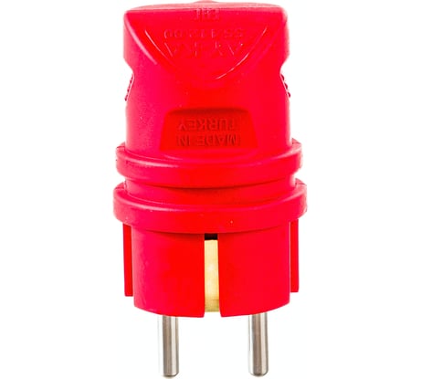 Угловая вилка AY-KA каучук с заземлением 16А IP44 красная 5511201