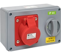 Розетка с блокировкой и выключателем EKF 1414 3Р+РЕ 16А 380В IP44 ps-1414-16-380