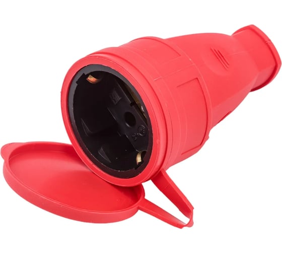 Переносная розетка PROGIX IP20, каучук, красная, 3 шт РА16-005 30007