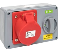 Розетка с блокировкой и выключателем EKF 1425 3Р+РЕ+N 32А 380В IP44 ps-1425-32-380