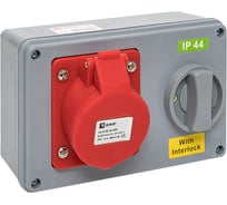 Розетка с блокировкой и выключателем EKF 1415 3Р+РЕ+N 16А 380В IP44 ps-1415-16-380