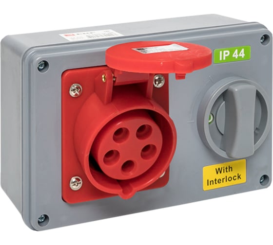 Розетка с блокировкой и выключателем EKF 1415 3Р+РЕ+N 16А 380В IP44 ps-1415-16-380