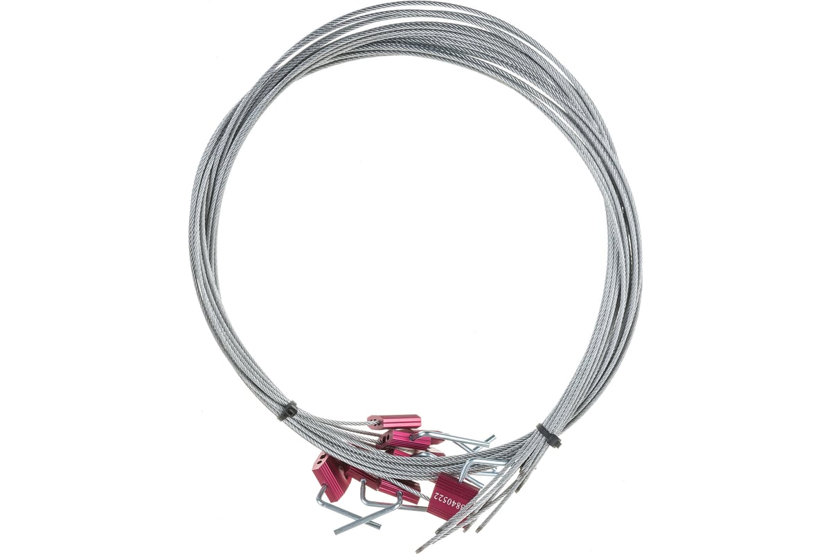 Тросовая пломба ООО Пломба.Ру D1 8 мм. L1500 мм. Цвет красный 10 шт. Т ...