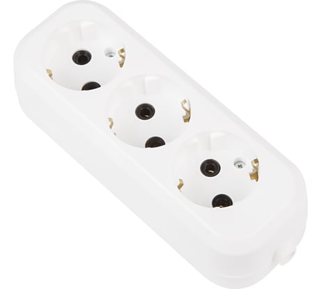 Розеточная колодка PROCONNECT 3 гнезда с заземлением Эконом 11-8712