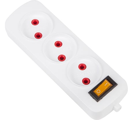 Розеточная колодка PROCONNECT 3 гнезда без заземления с выключателем Эконом 11-8713