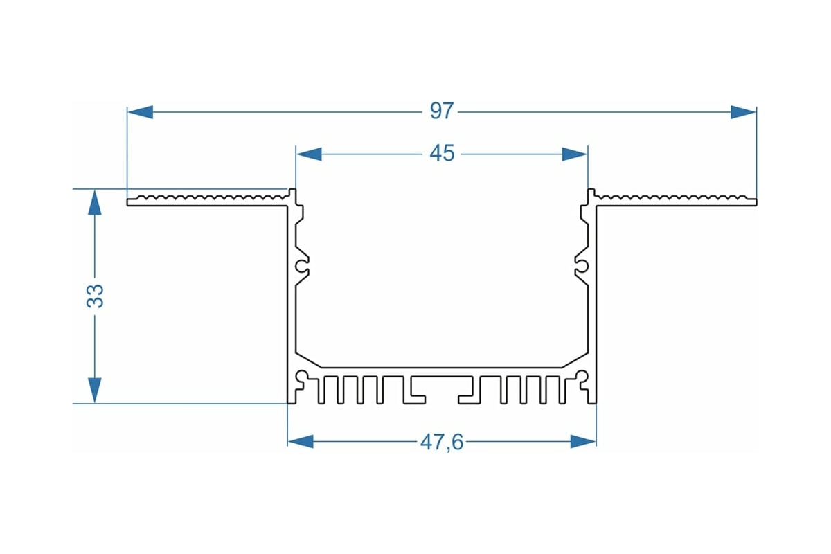 Алюминиевый профиль под шпаклевку ArdyLight ALS-LINE 44 3.0 без экрана ...
