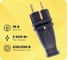 Каучуковая вилка ЭРА с заземлением VX10-B-IP44 16А IP44 прямая черная, Б0055414 1