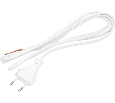 Провод с евроштекером duwi белый 1,8м H 03 VV-F 2x0,5 мм 28562 5