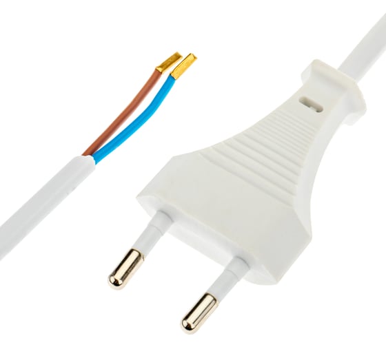 Провод с евроштекером duwi белый 1,8м H 03 VV-F 2x0,5 мм 28562 5
