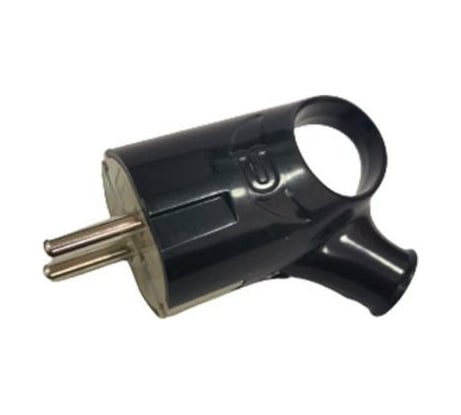 Разборная вилка General Lighting Systems 16А угловая с ушком с заземлением черная IP20 GRV-P-16-СE-G-B-IP20 470513