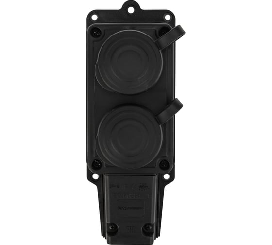 Штепсельная двойная влагозащищенная розетка PROCONNECT 2P+PE 230V, 16 А, IP44 каучук 111-112-4