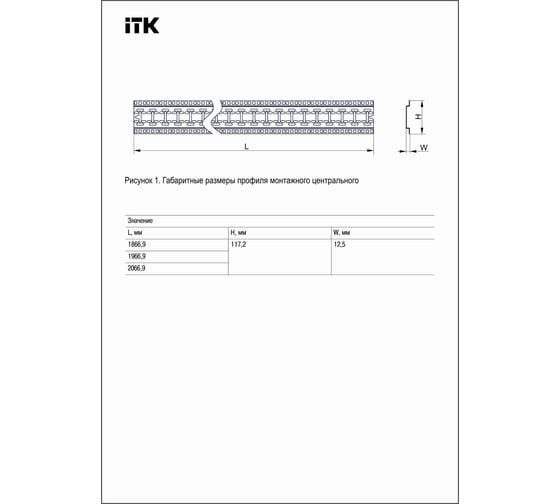 Монтажный центральный профиль ITK by ZPAS 19" 42U ZP-CMP-42U