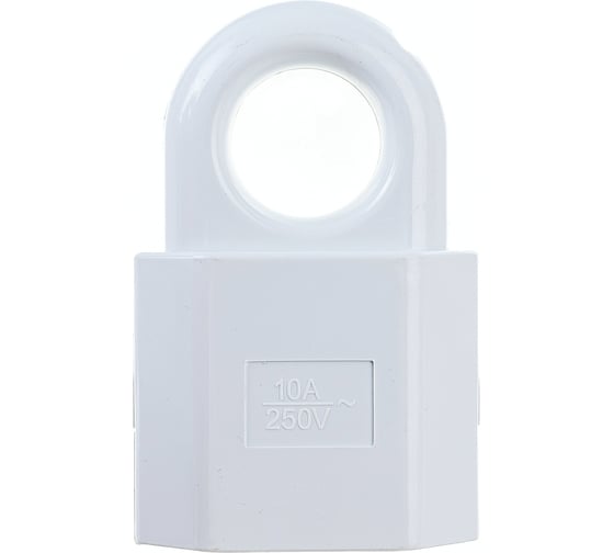 Разборная розетка General Lighting Systems 10А без заземления плоская с ушком белая IP20 GRV-S-10-FE-W-IP20 470514