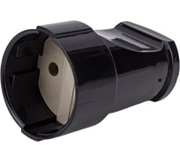 Разборная розетка General Lighting Systems 10А без заземления круглая черная IP20 GRV-S-10-R-B-IP20 470501
