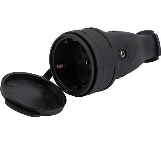 Разборная розетка General Lighting Systems GRV-S-16-R-G-B-IP44 16А круглая, с/з черная IP44 Рас. 20 штук 470518